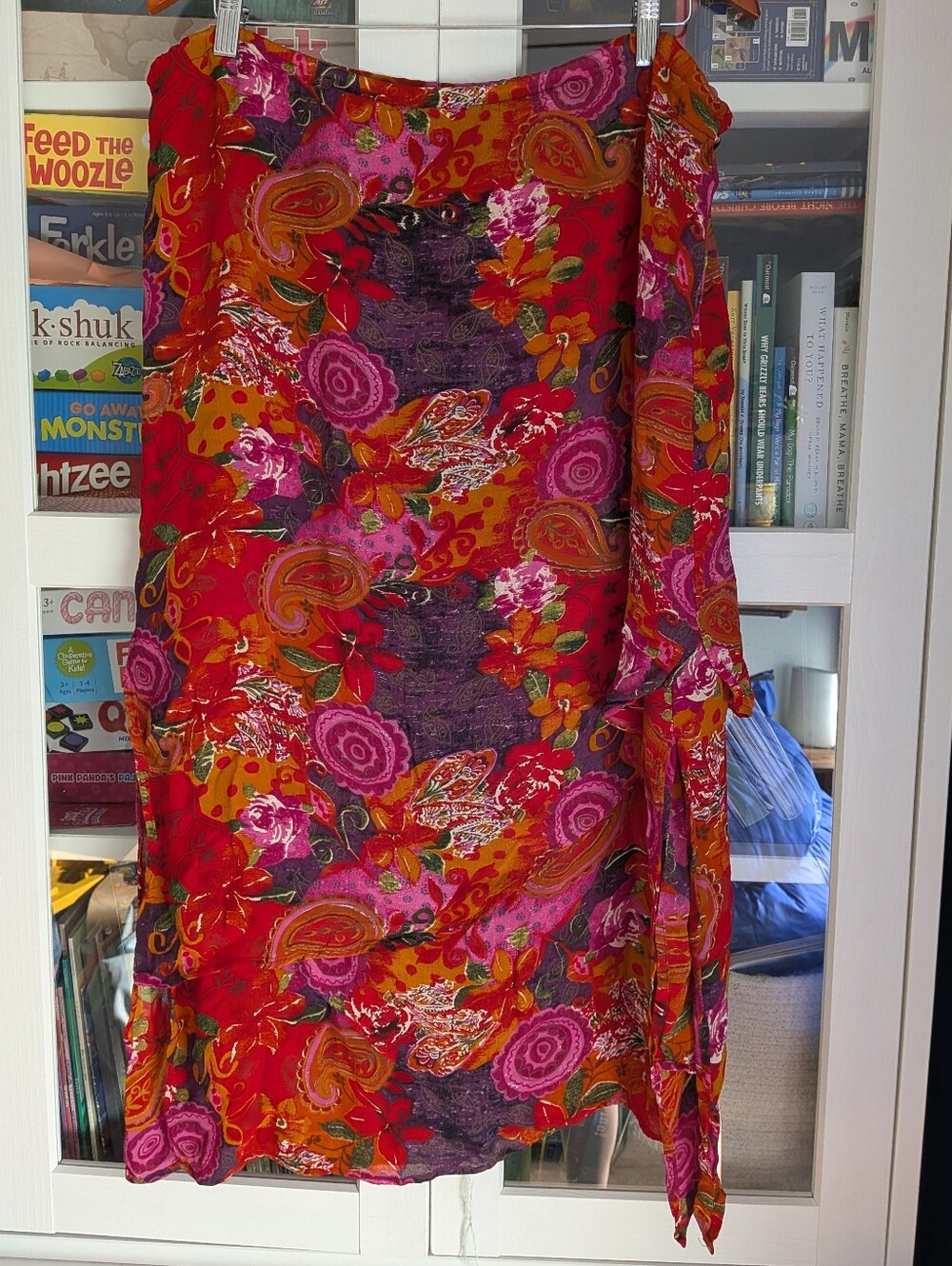Vintage Chico's Design Paisley Floral Rayon Wrap Skirt - Size 2 (Large)